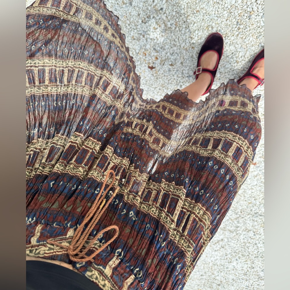 Vintage Indian cotton gauze skirt. Adjustable size